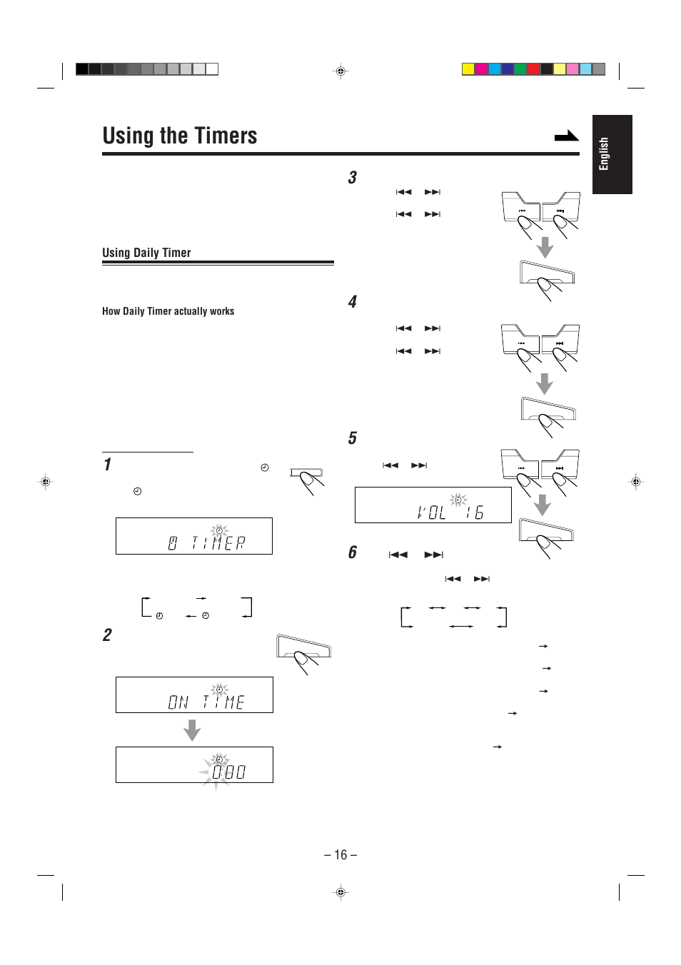 Using the timers, Using daily timer | JVC CA-MXJ100 User Manual | Page 21 / 34