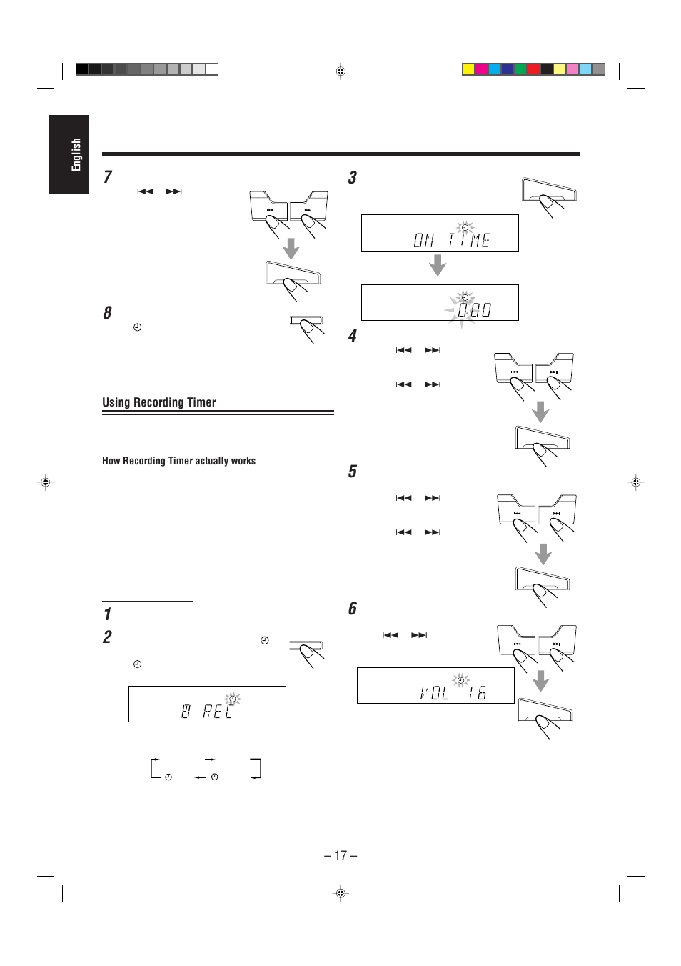 Using recording timer | JVC CA-MXJ100 User Manual | Page 22 / 34