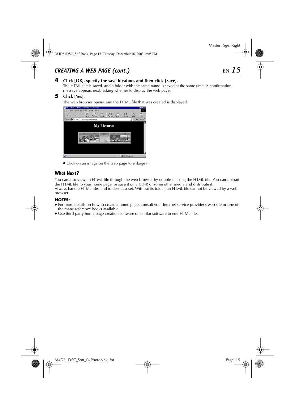 Creating a web page (cont.) | JVC ImageMixer 1.7 LYT1282-001A User Manual | Page 15 / 43