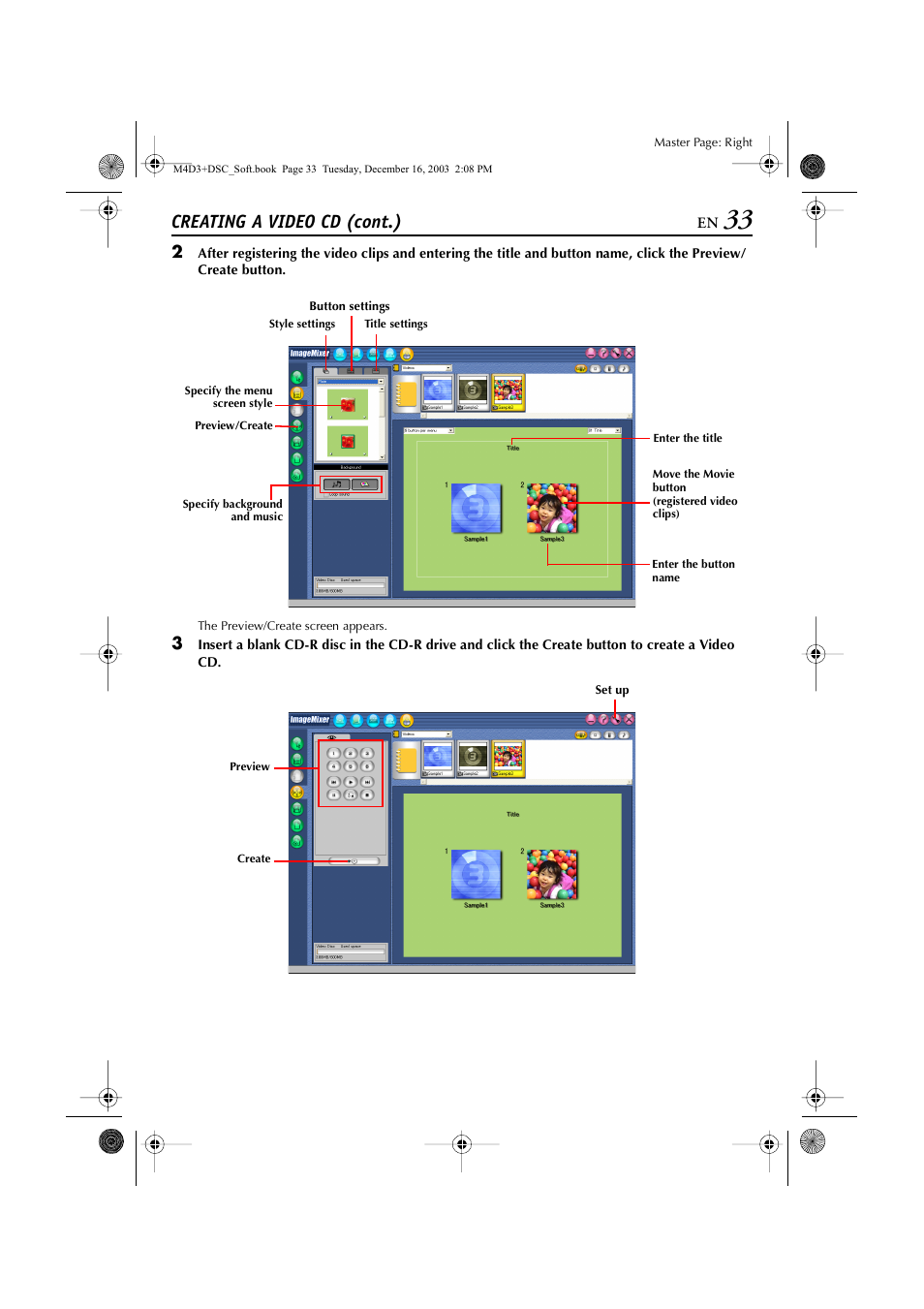 Creating a video cd (cont.) | JVC ImageMixer 1.7 LYT1282-001A User Manual | Page 33 / 43