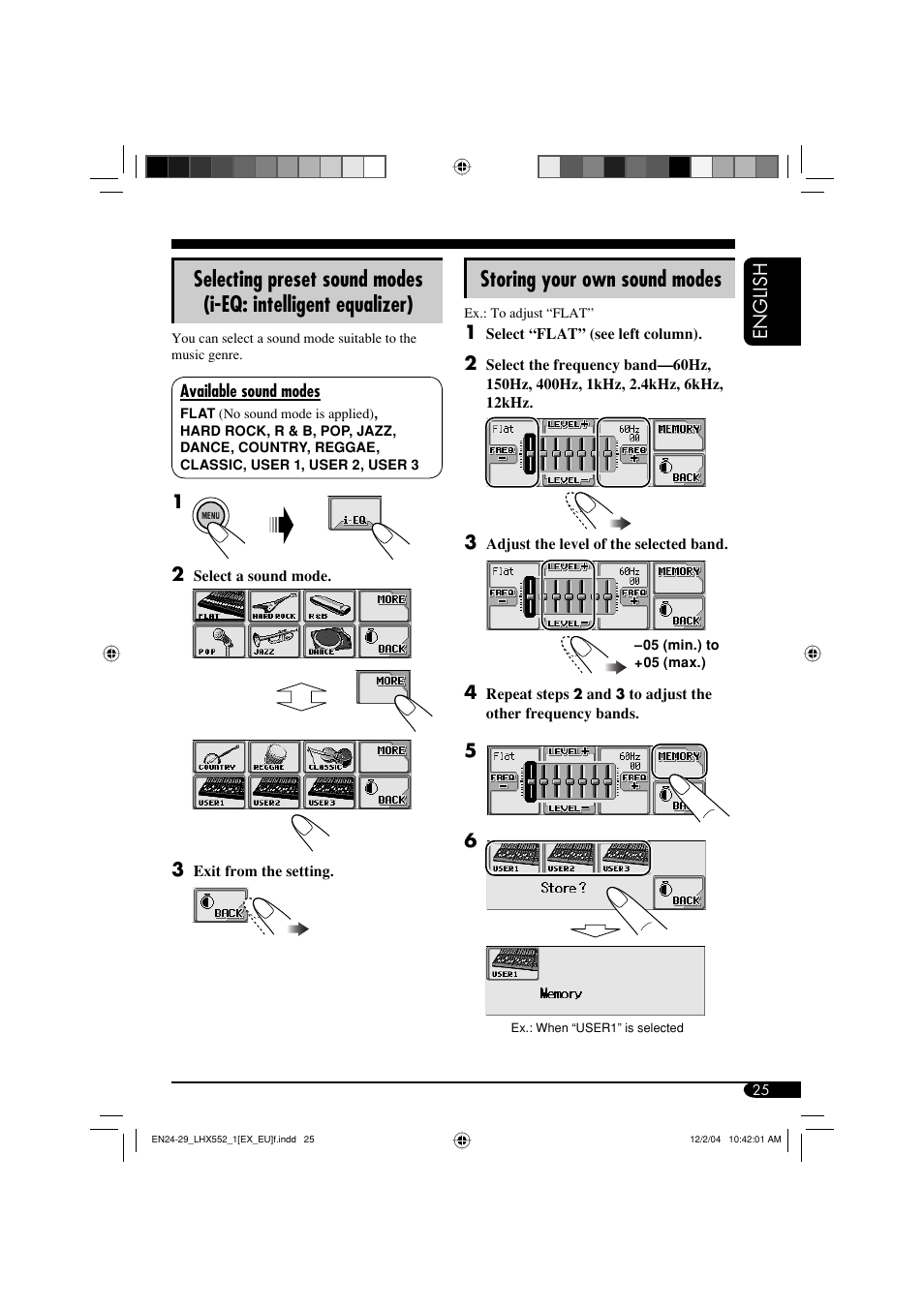 Storing your own sound modes | JVC KD-LHX552 User Manual | Page 25 / 54