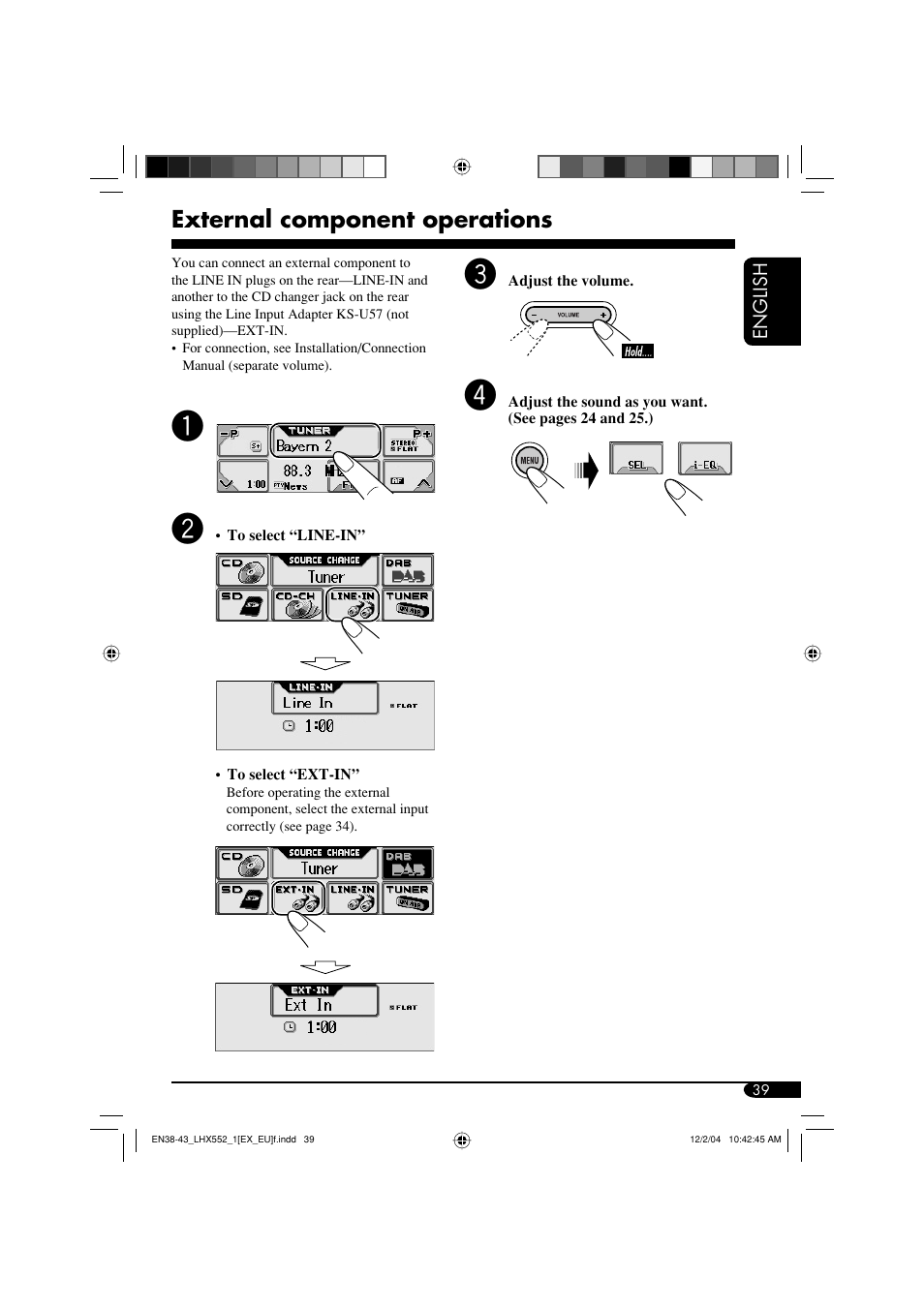 External component operations | JVC KD-LHX552 User Manual | Page 39 / 54