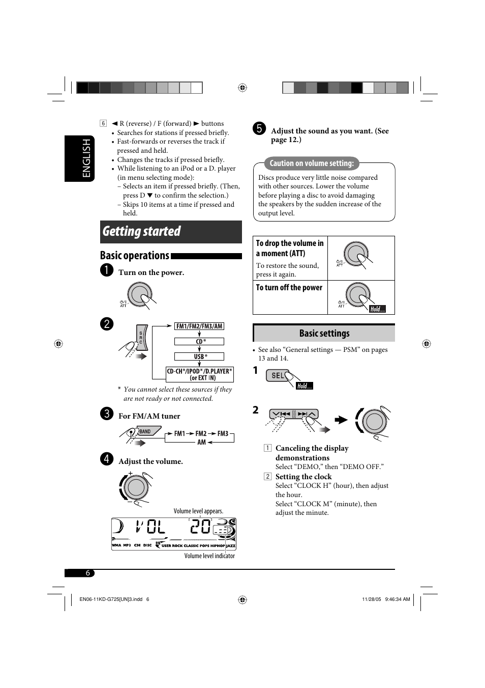 Getting started, Basic operations, English | Basic settings | JVC KD-G720 User Manual | Page 102 / 256