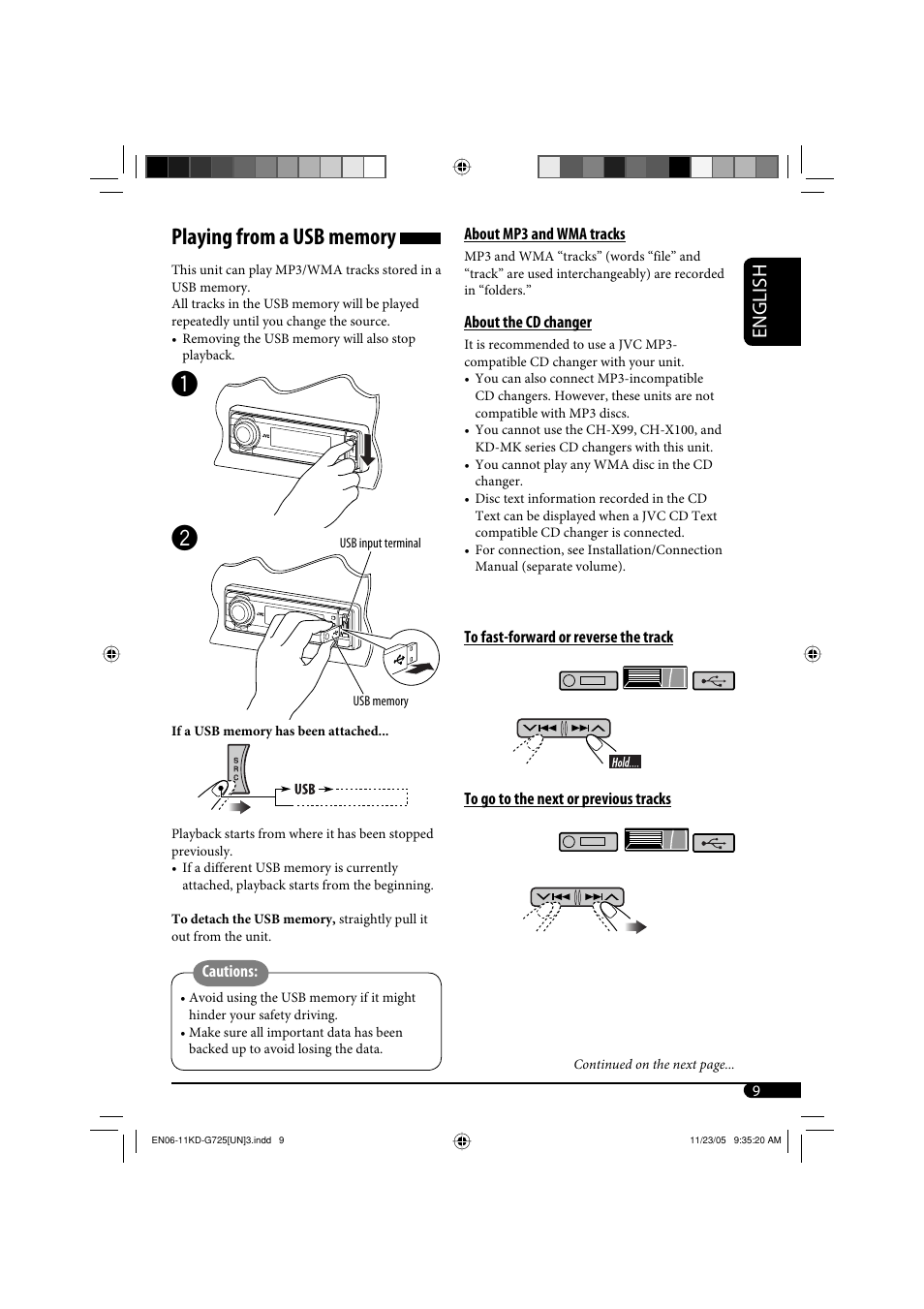 Playing from a usb memory, English | JVC KD-G720 User Manual | Page 105 / 256