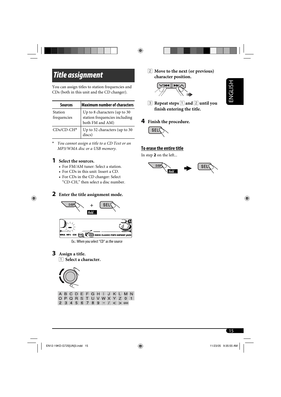 Title assignment, English | JVC KD-G720 User Manual | Page 111 / 256