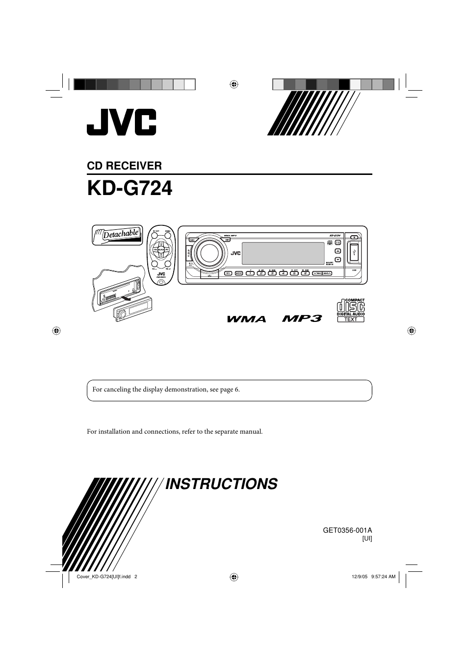 Kd-g724, Instructions, Cd receiver | JVC KD-G720 User Manual | Page 127 / 256