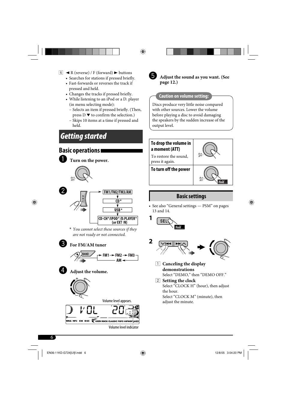 Getting started, Basic operations, Basic settings | JVC KD-G720 User Manual | Page 132 / 256