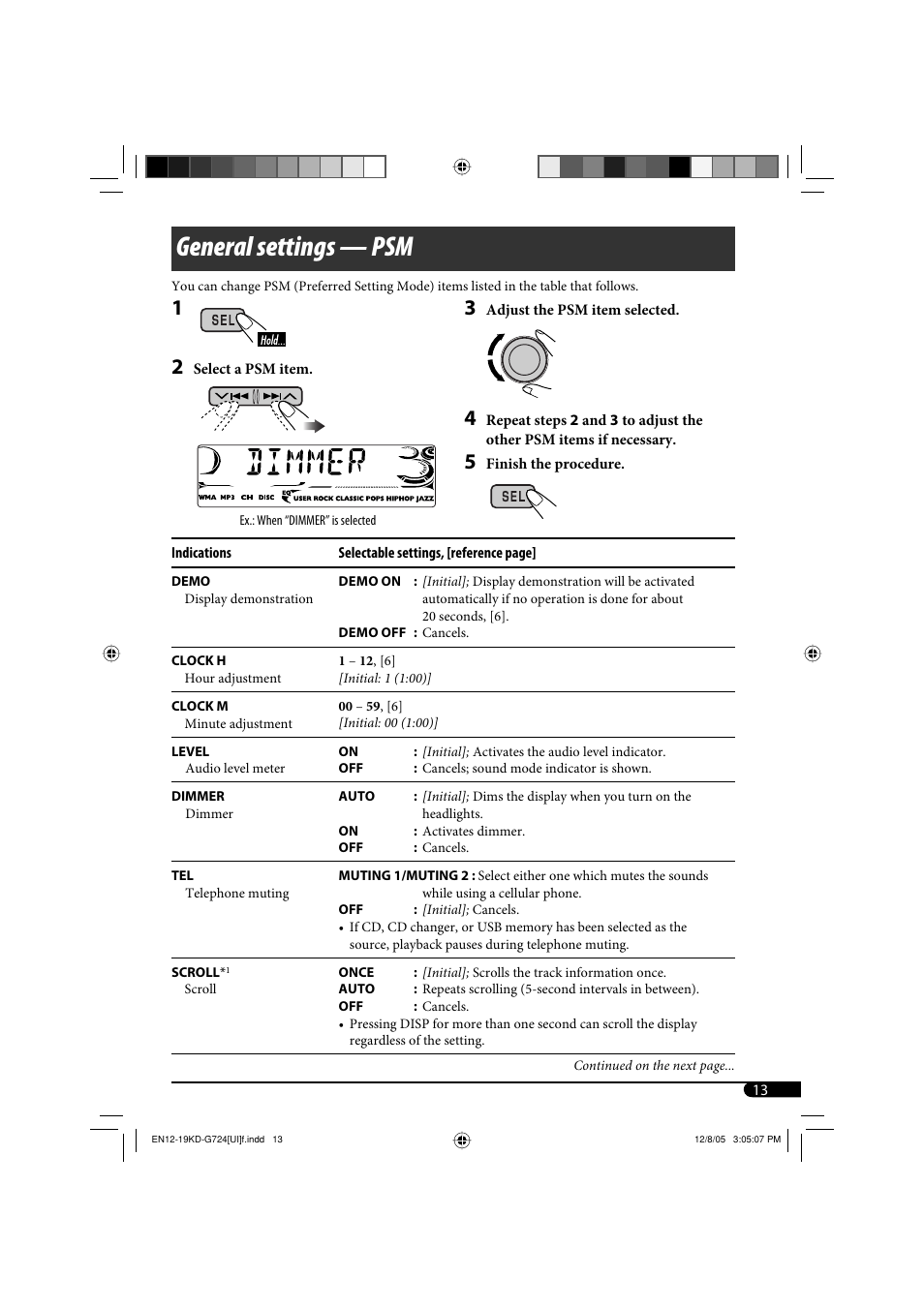 General settings — psm | JVC KD-G720 User Manual | Page 139 / 256