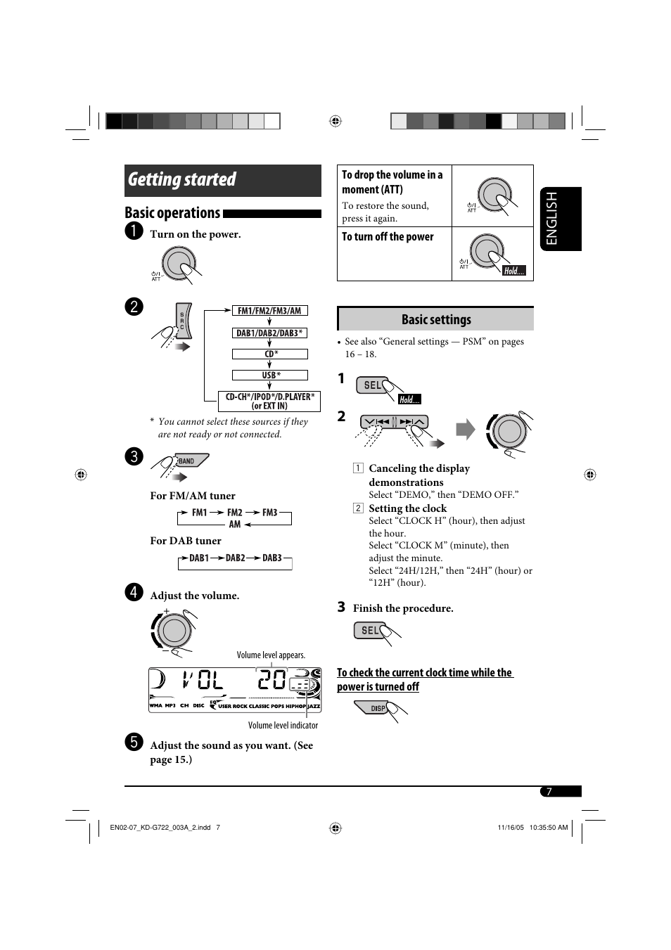 Getting started, Basic operations | JVC KD-G720 User Manual | Page 161 / 256