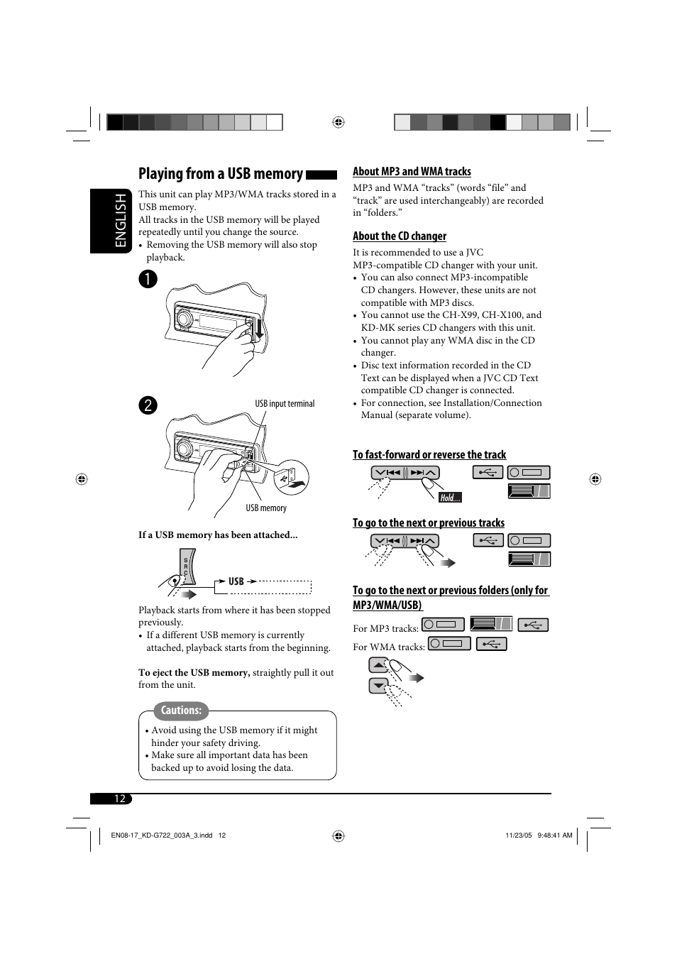 Playing from a usb memory, English | JVC KD-G720 User Manual | Page 166 / 256