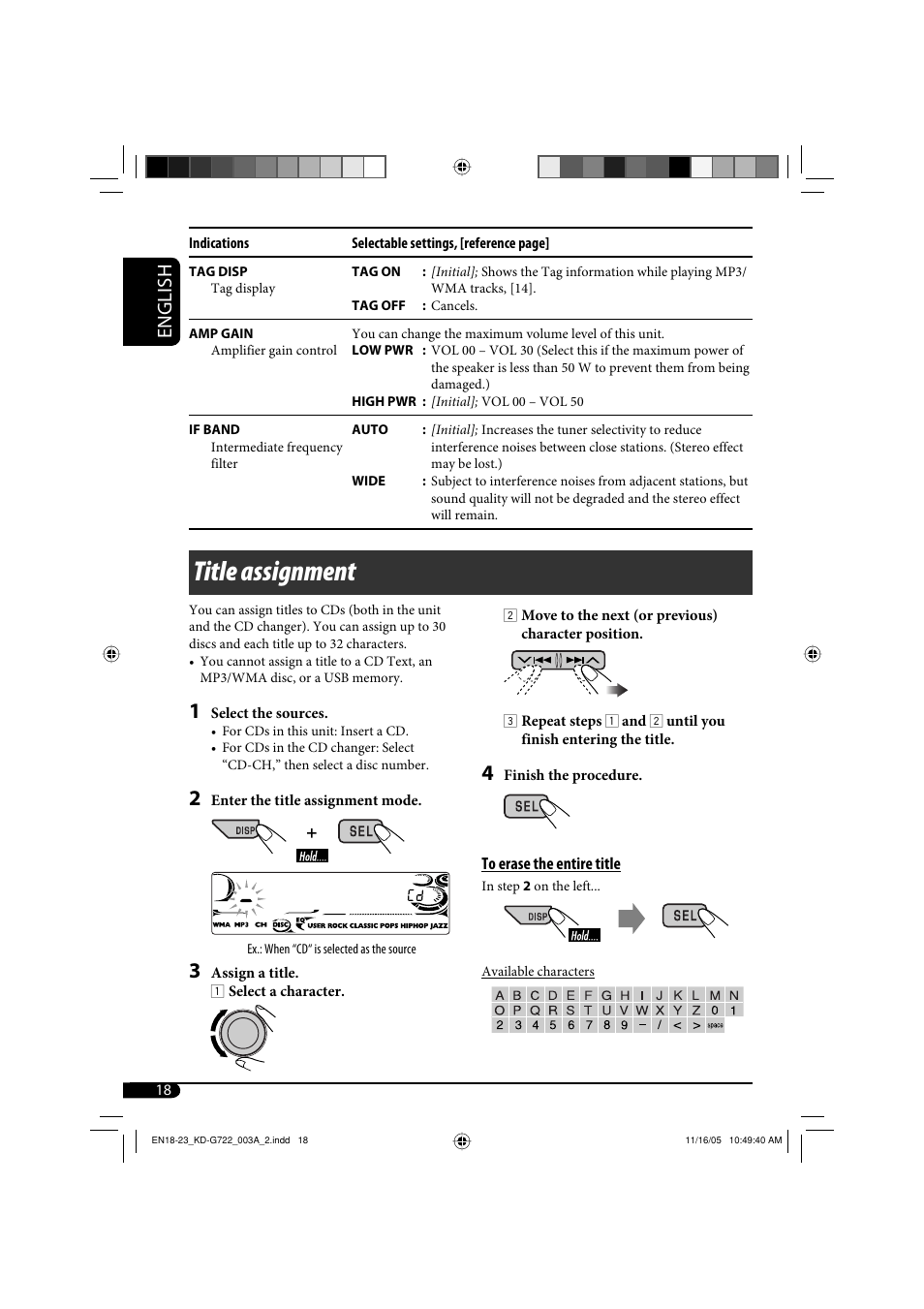 Title assignment, English | JVC KD-G720 User Manual | Page 172 / 256