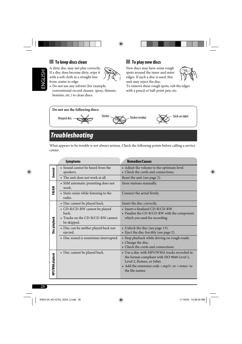 Troubleshooting, English | JVC KD-G720 User Manual | Page 180 / 256