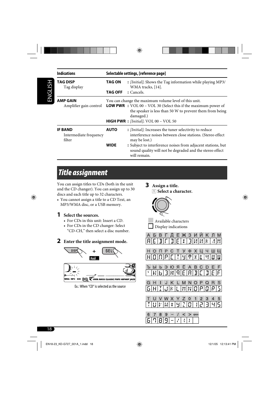 Title assignment, English | JVC KD-G720 User Manual | Page 240 / 256