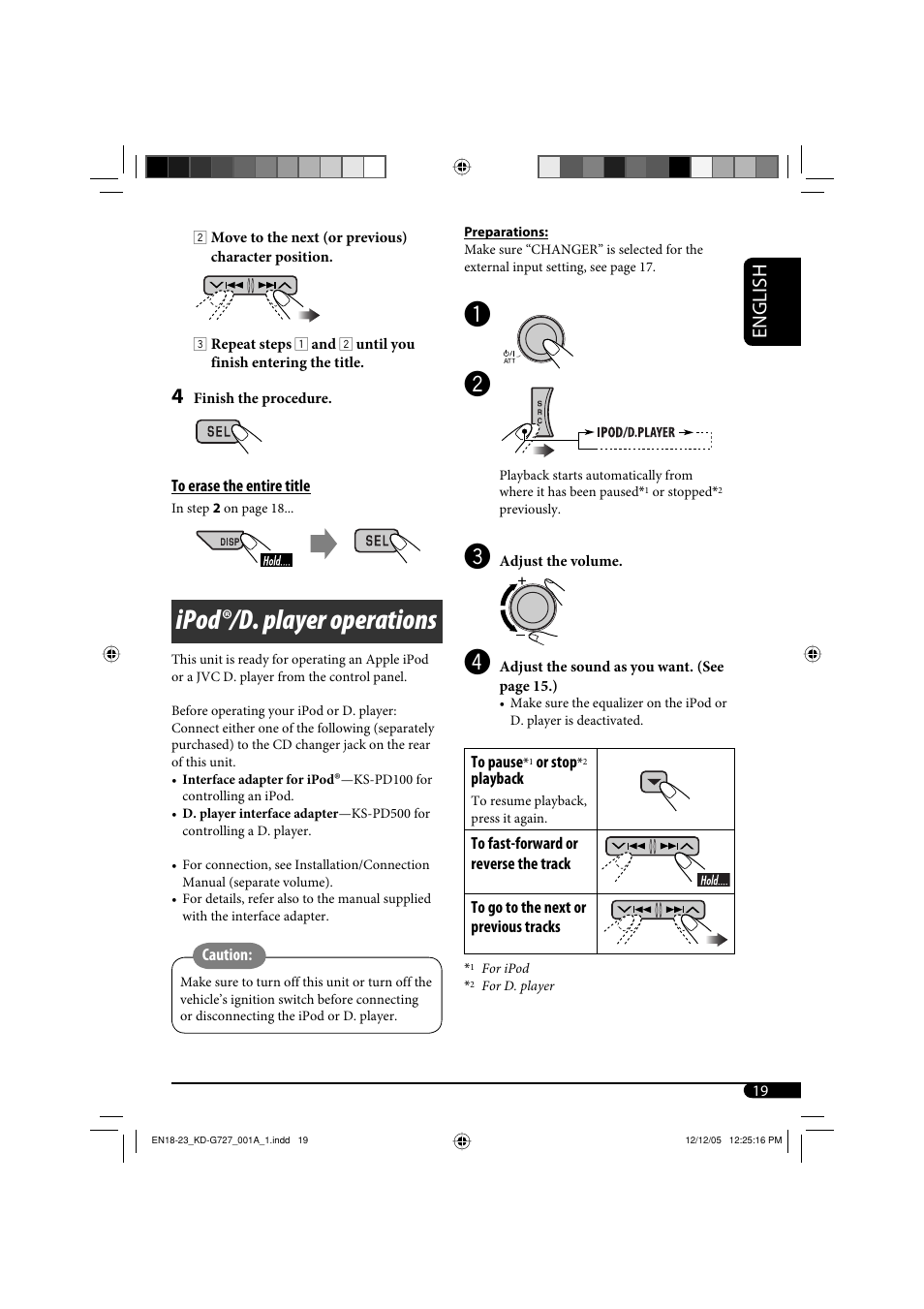 Ipodr/d. player operations, Ipod®/d. player operations, English | JVC KD-G720 User Manual | Page 241 / 256