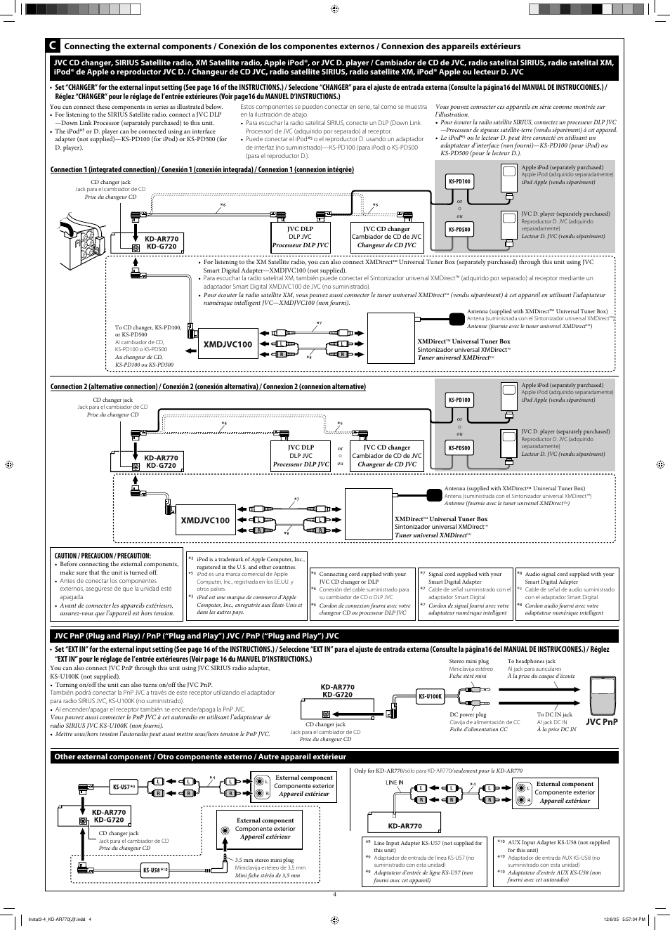 Caution / precaucion / precaution | JVC KD-G720 User Manual | Page 66 / 256