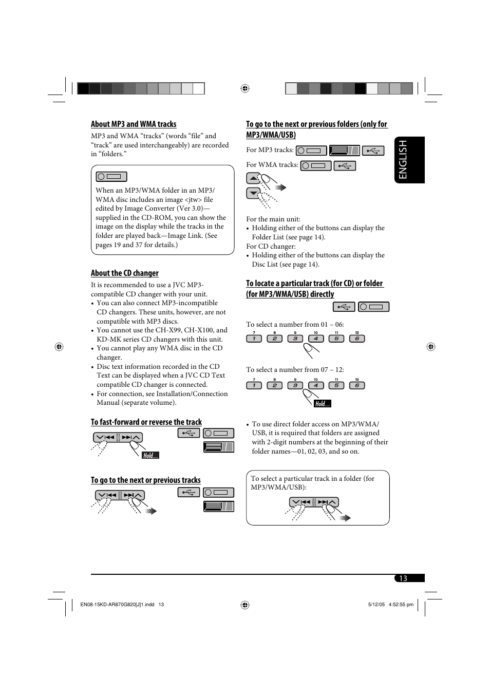 English | JVC KD-AR870 User Manual | Page 13 / 135