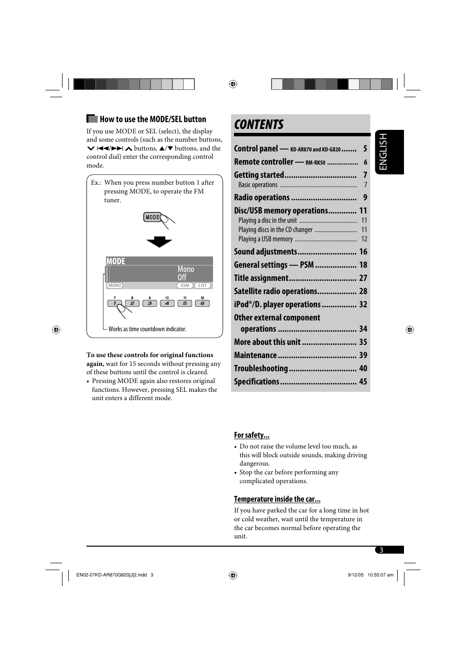 JVC KD-AR870 User Manual | Page 3 / 135