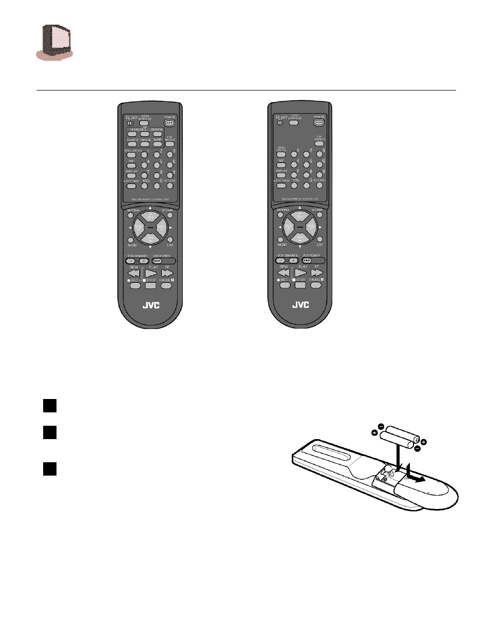 Remote controls | JVC AV 27D200 User Manual | Page 10 / 33