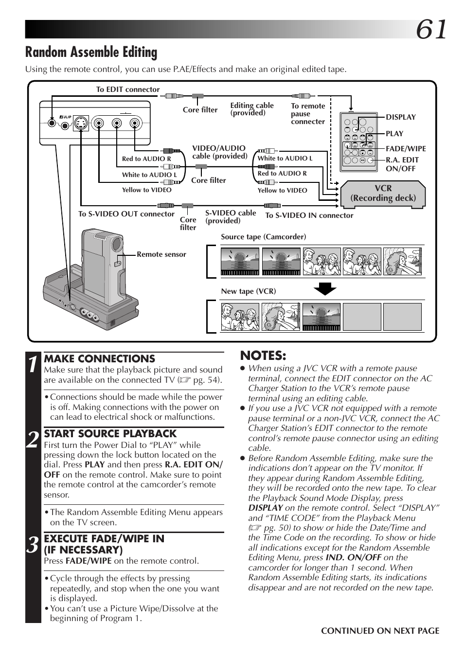Random assemble editing | JVC GR-DV33 User Manual | Page 61 / 88
