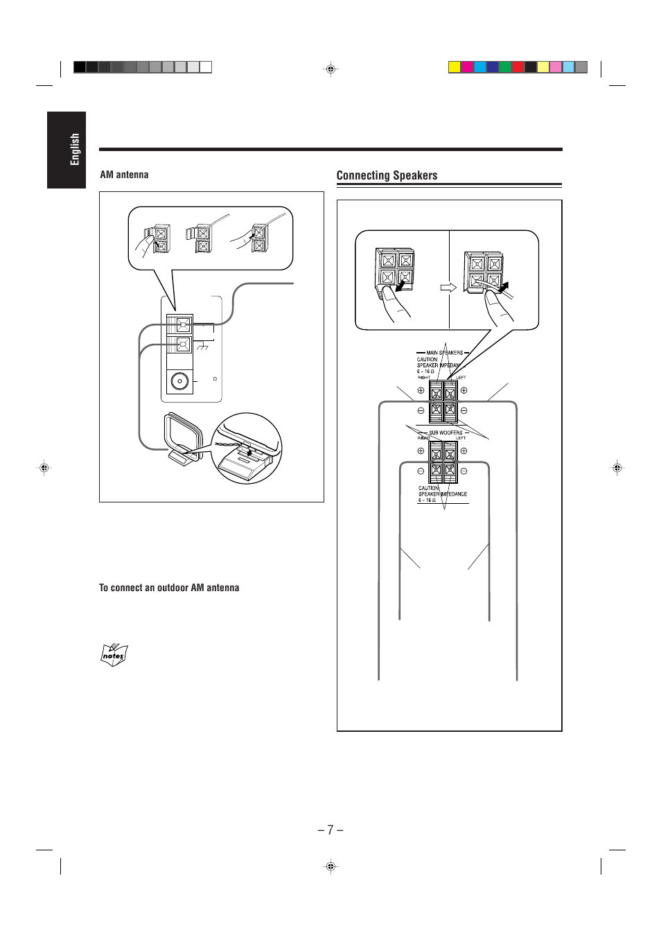 Connecting speakers | JVC CA-MXJ900 User Manual | Page 10 / 28