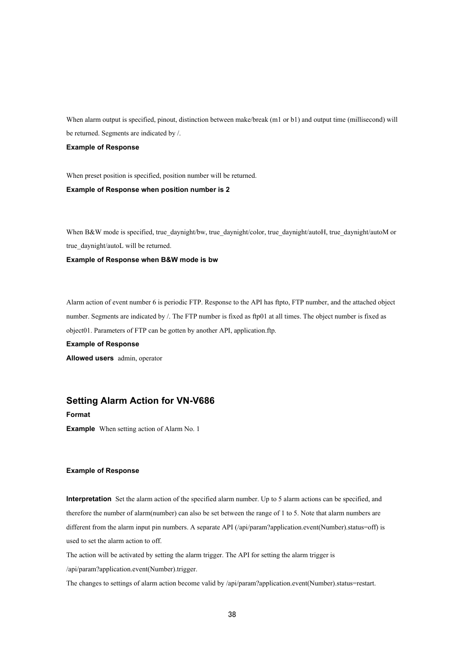 Setting alarm action for vn-v686 | JVC VN-V686UAPI User Manual | Page 38 / 105