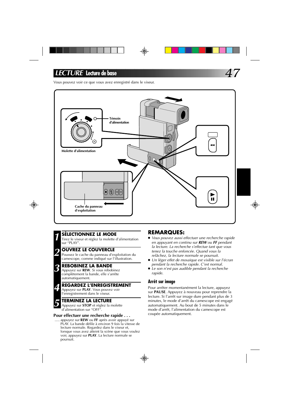 Lecture, Lecture de base | JVC GR-DV1 User Manual | Page 119 / 219