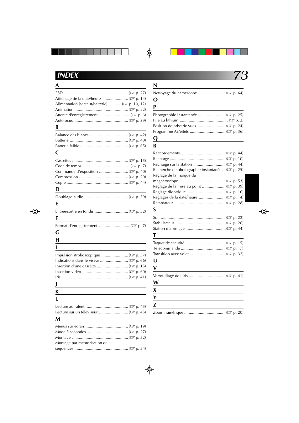 Index | JVC GR-DV1 User Manual | Page 145 / 219