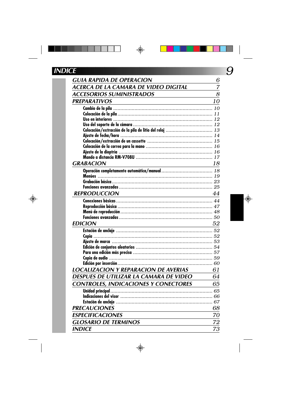 Indice | JVC GR-DV1 User Manual | Page 153 / 219