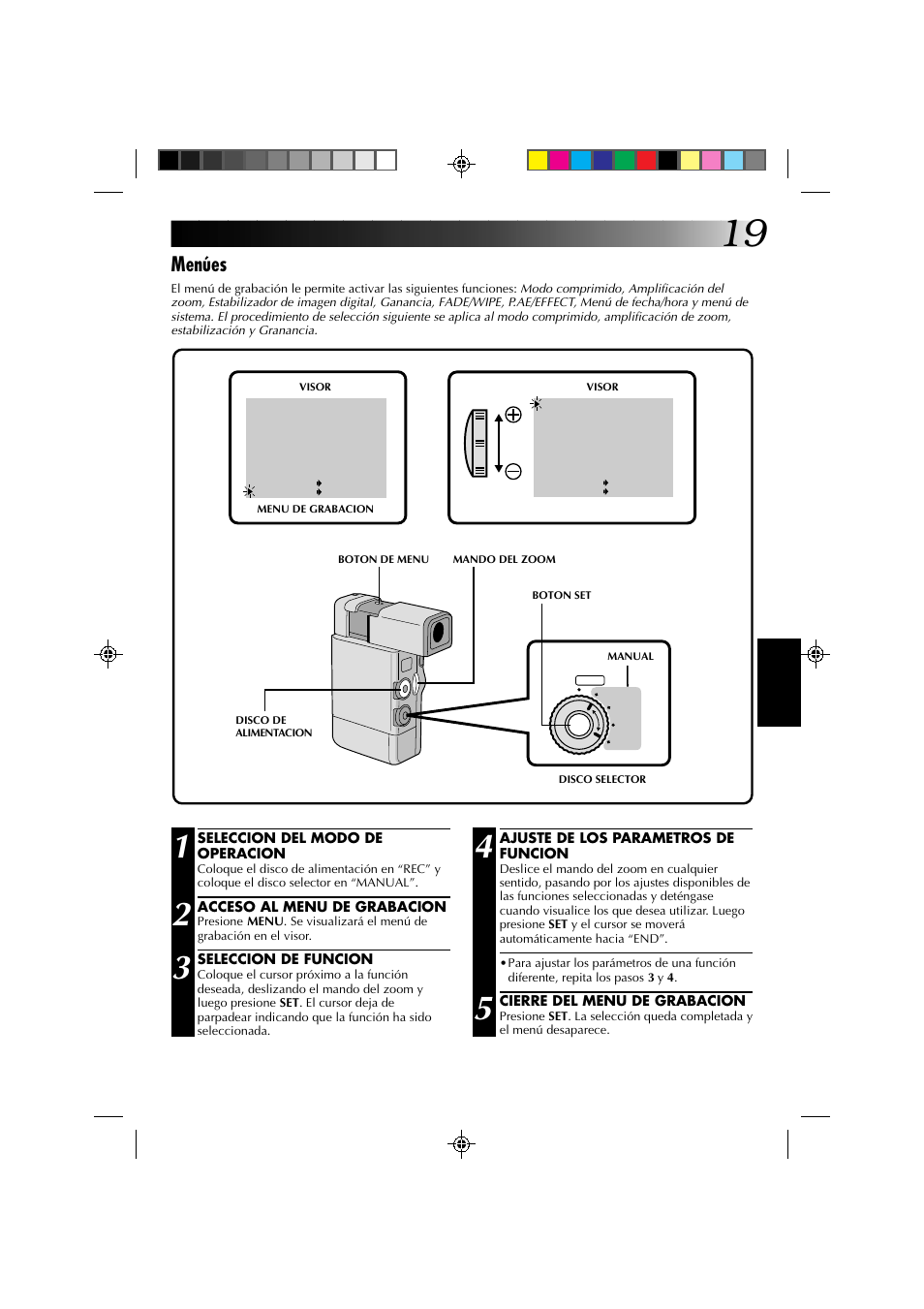 Menúes | JVC GR-DV1 User Manual | Page 163 / 219