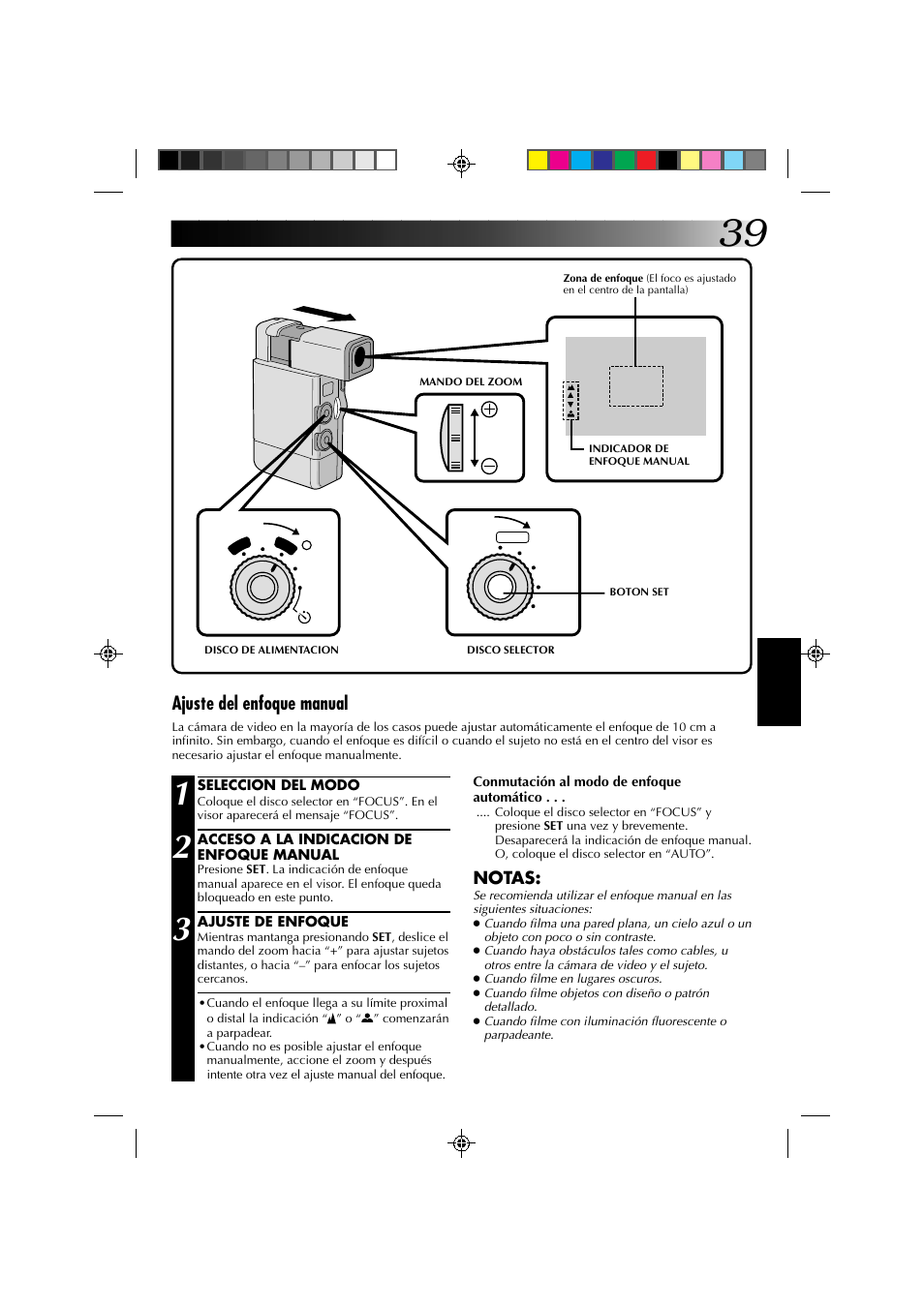 Ajuste del enfoque manual | JVC GR-DV1 User Manual | Page 183 / 219