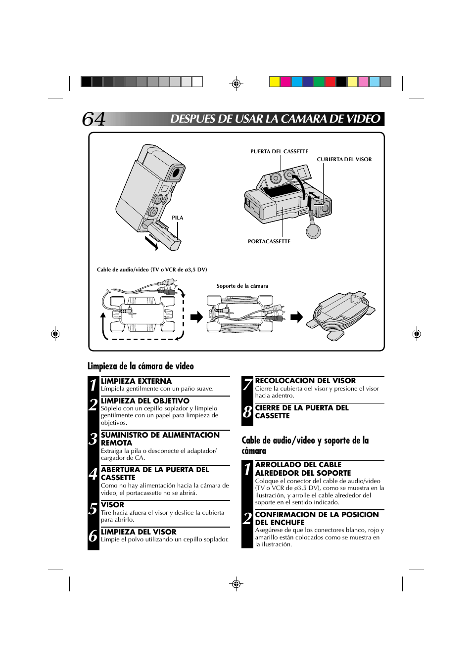 Despues de usar la camara de video | JVC GR-DV1 User Manual | Page 208 / 219