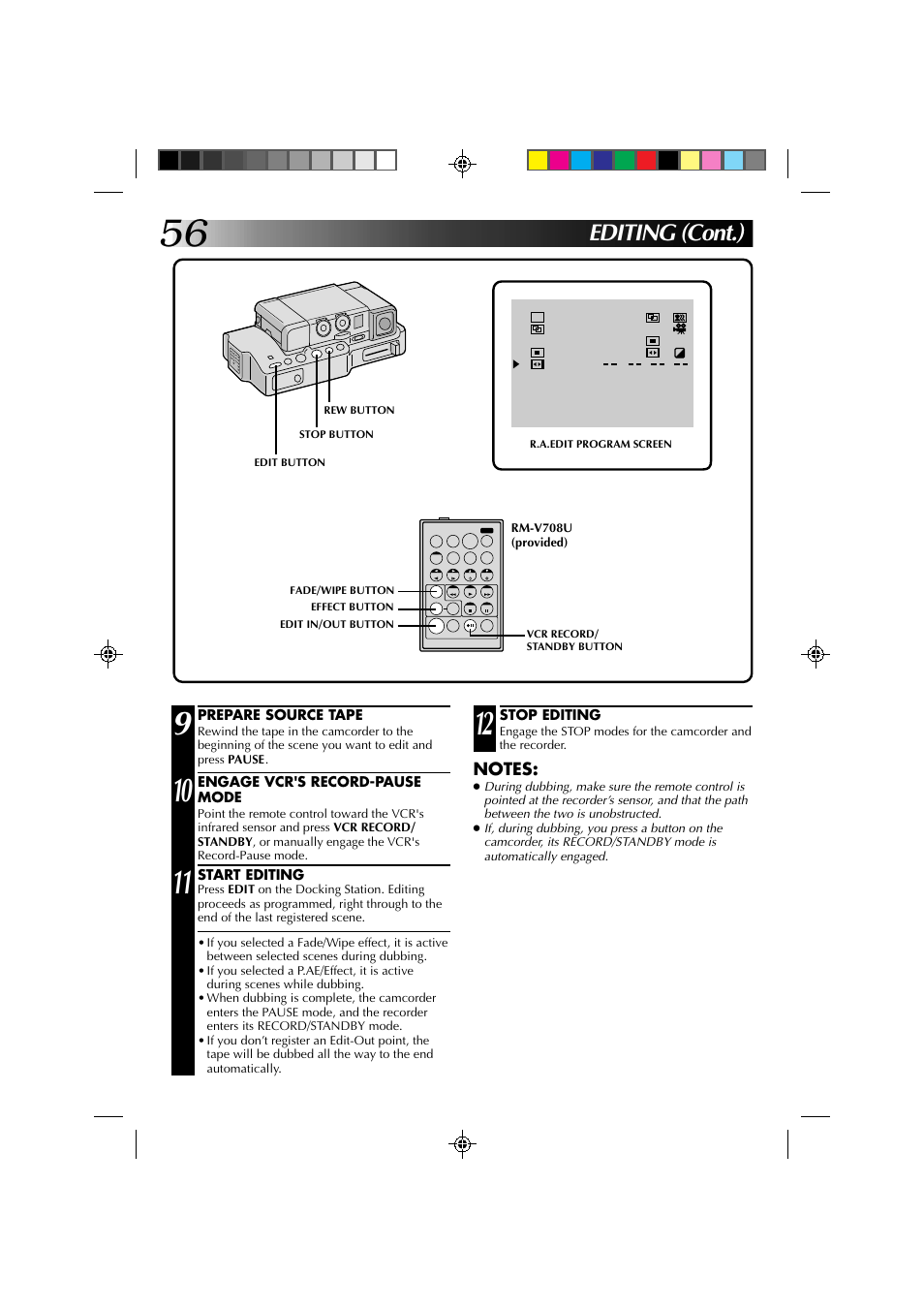 Editing (cont.) | JVC GR-DV1 User Manual | Page 56 / 219