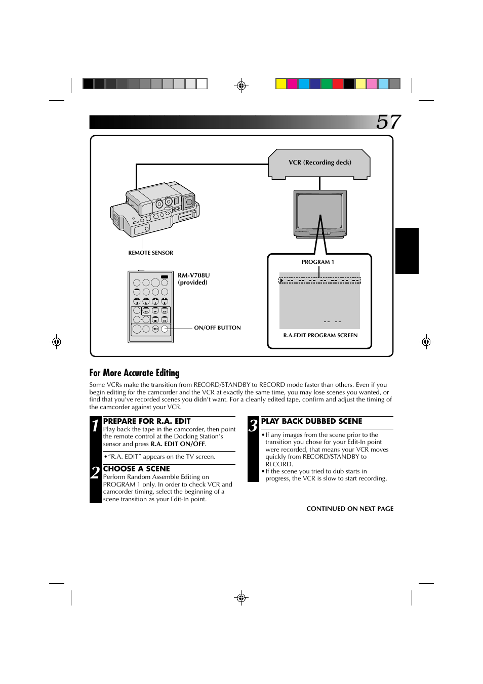 For more accurate editing | JVC GR-DV1 User Manual | Page 57 / 219