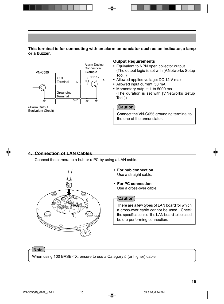 Connection of lan cables | JVC VN-C655 User Manual | Page 15 / 36