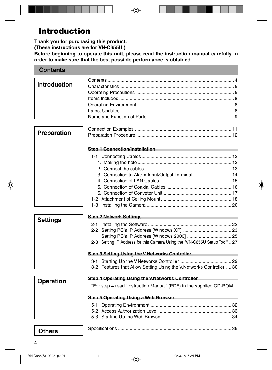 JVC VN-C655 User Manual | Page 4 / 36