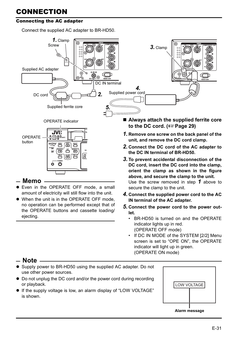 Connection | JVC BR-HD50E User Manual | Page 35 / 92