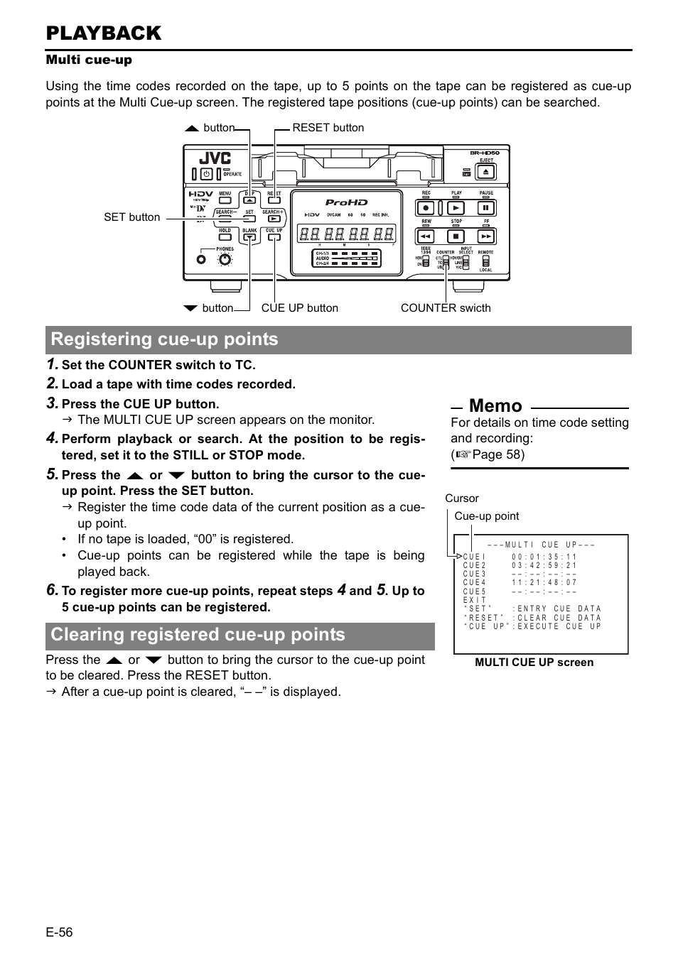 Playback | JVC BR-HD50E User Manual | Page 60 / 92