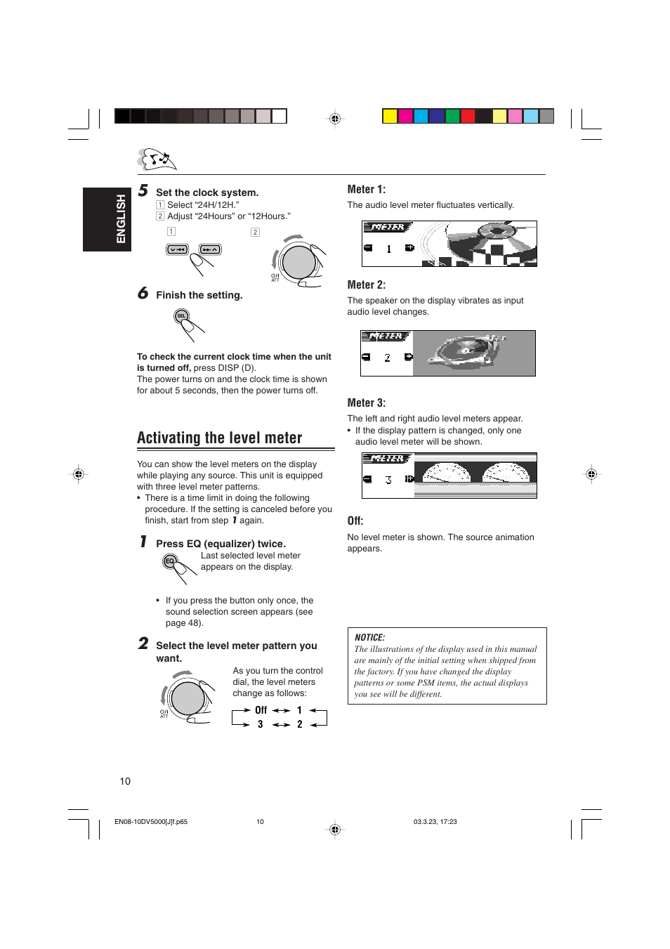 Activating the level meter | JVC KD-DV5000 User Manual | Page 10 / 82