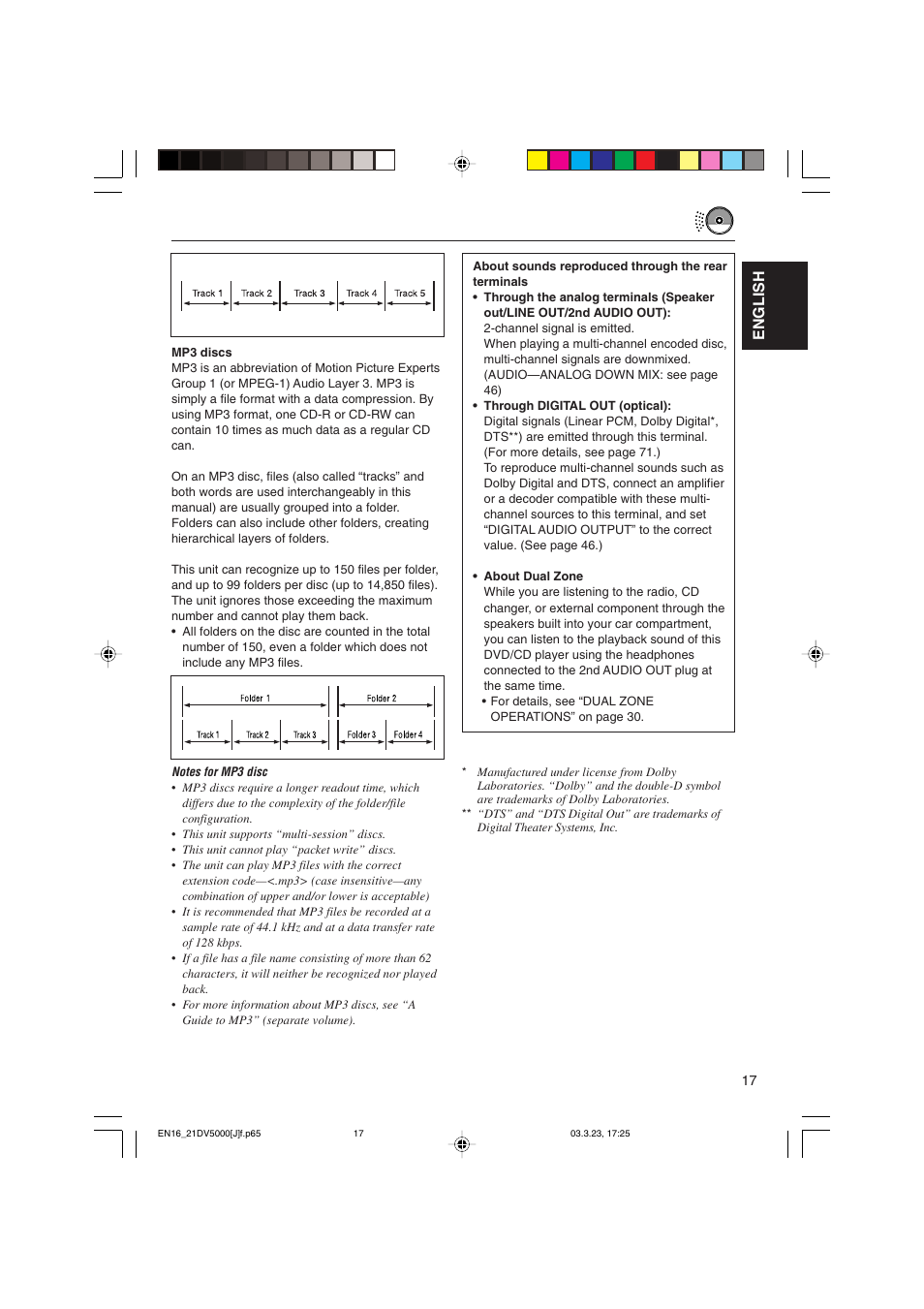 English | JVC KD-DV5000 User Manual | Page 17 / 82