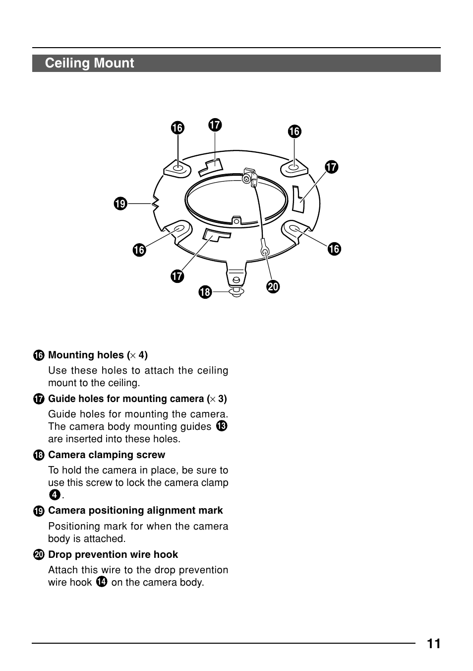 11 ceiling mount | JVC TK-C553 User Manual | Page 11 / 44