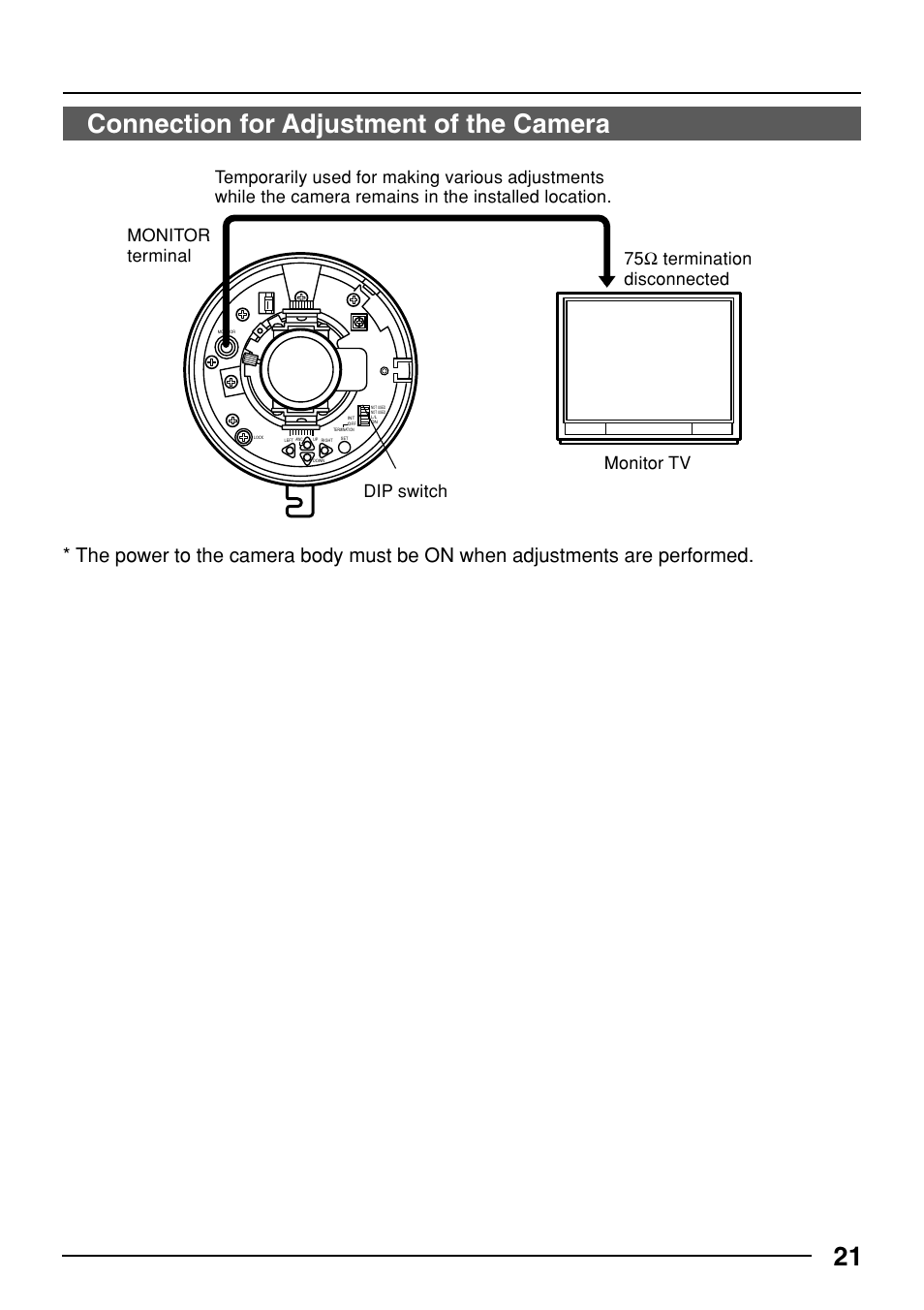 21 connection for adjustment of the camera | JVC TK-C553 User Manual | Page 21 / 44