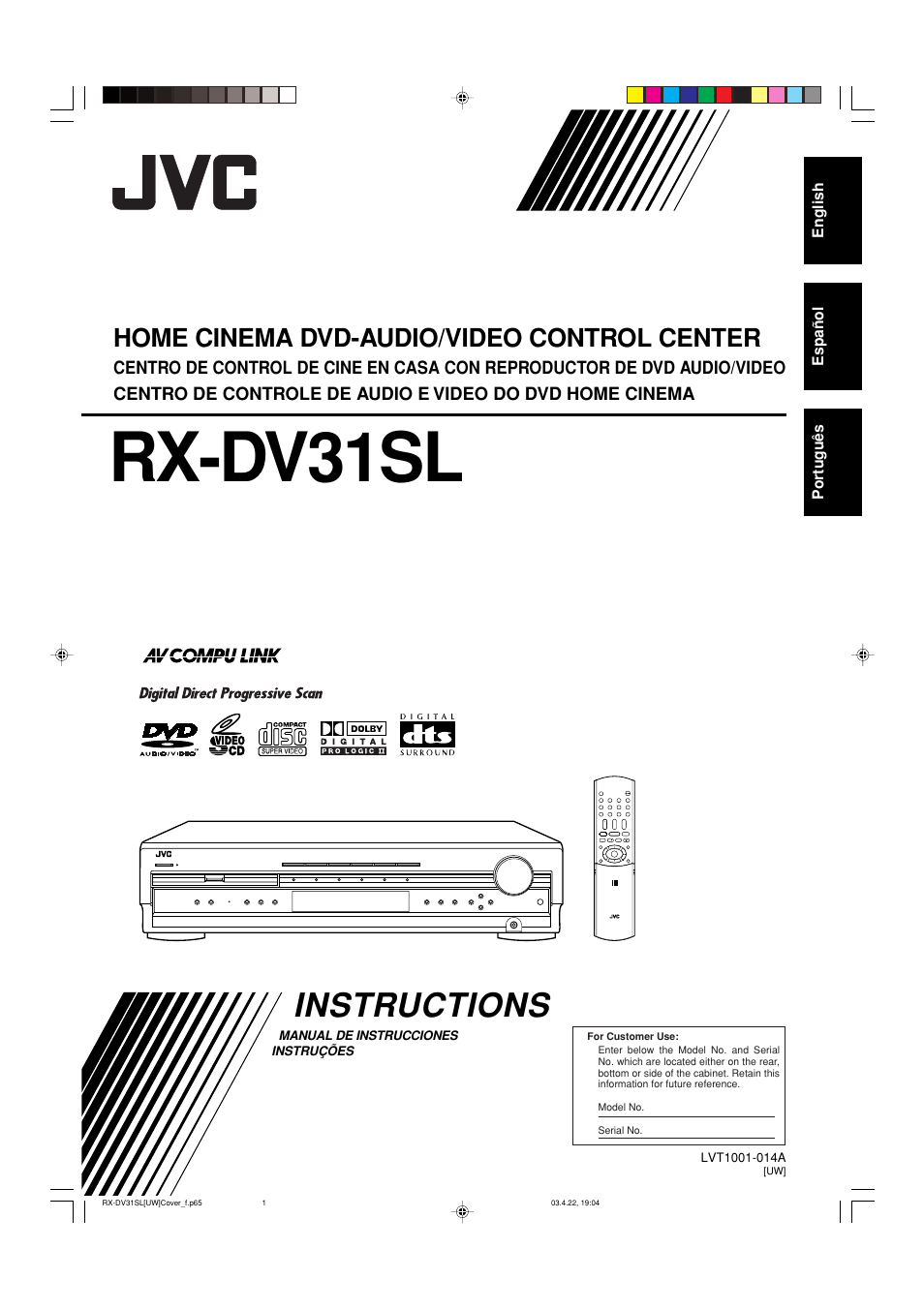 JVC RX-DV31 User Manual | 80 pages