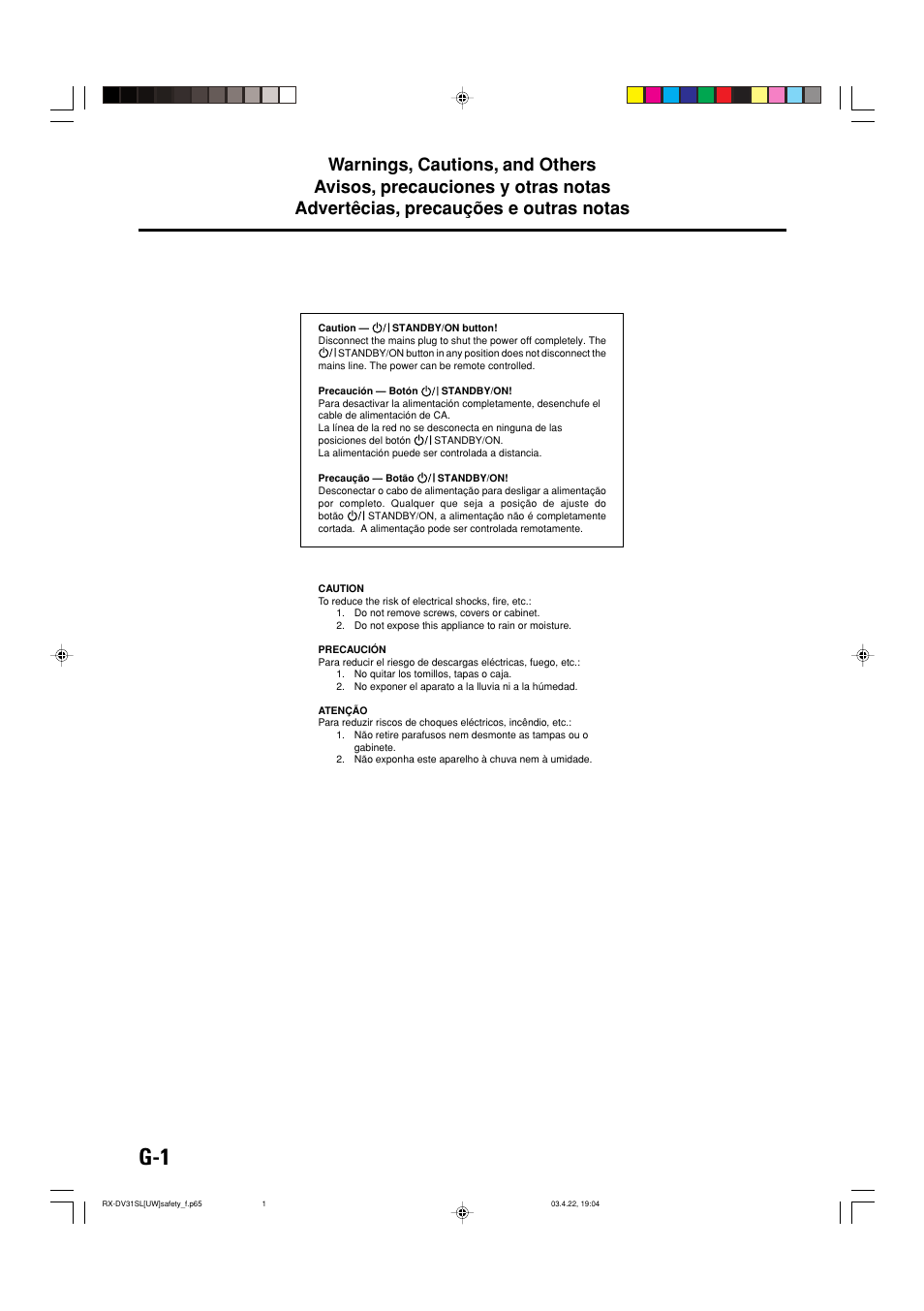 Warnings, cautions, and others | JVC RX-DV31 User Manual | Page 2 / 80