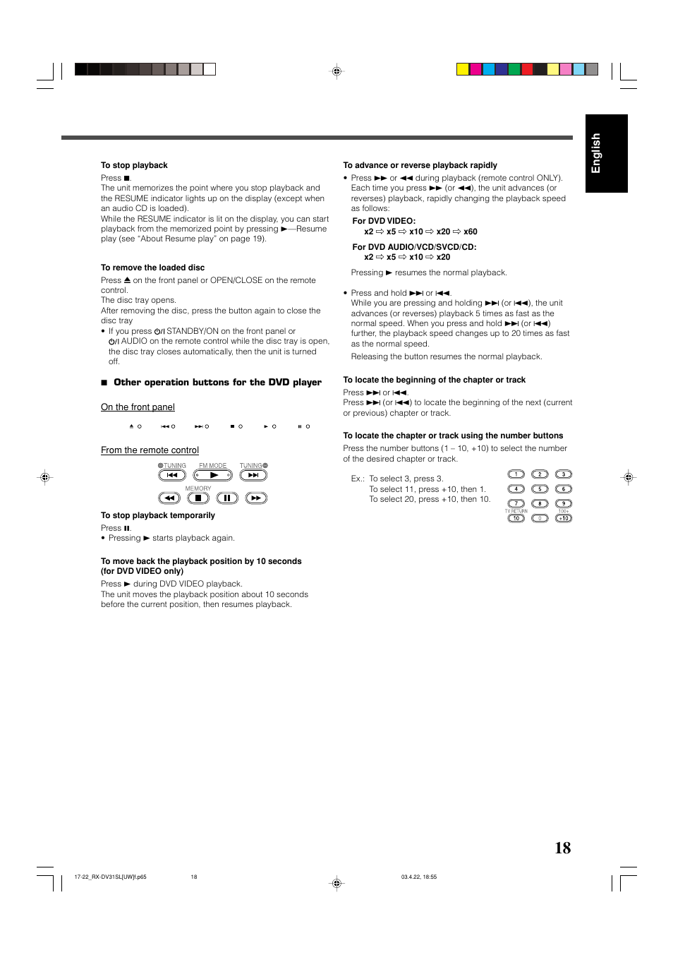 English | JVC RX-DV31 User Manual | Page 23 / 80