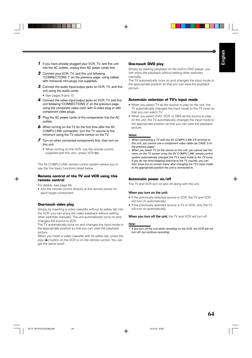 English | JVC RX-DV31 User Manual | Page 69 / 80