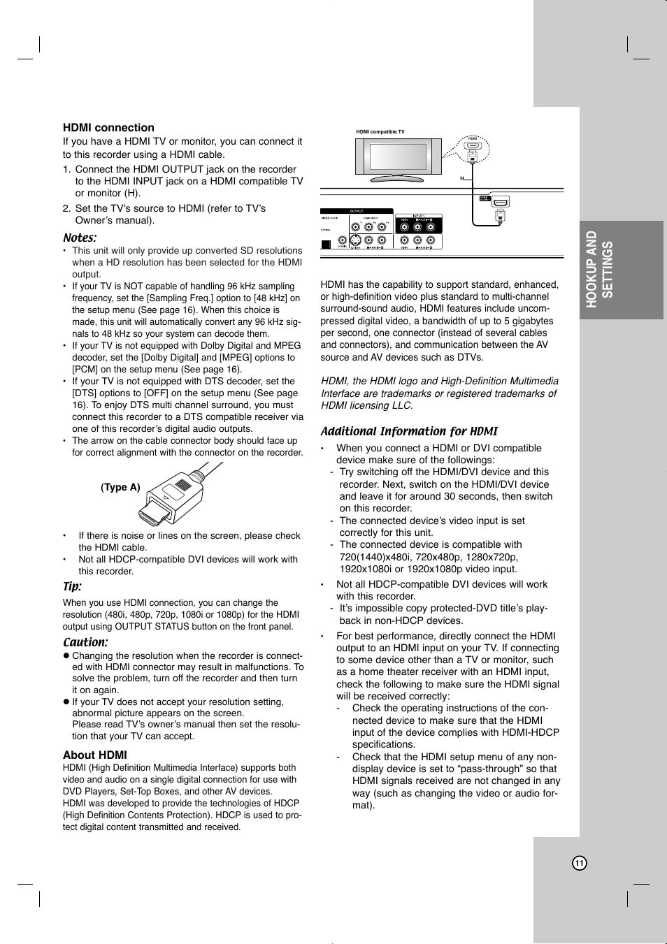 Hookup and settings | JVC LVT2013-001A User Manual | Page 15 / 54