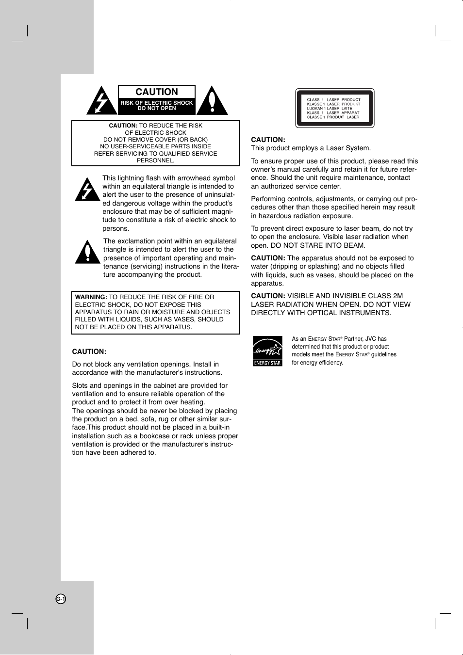 Caution | JVC LVT2013-001A User Manual | Page 2 / 54