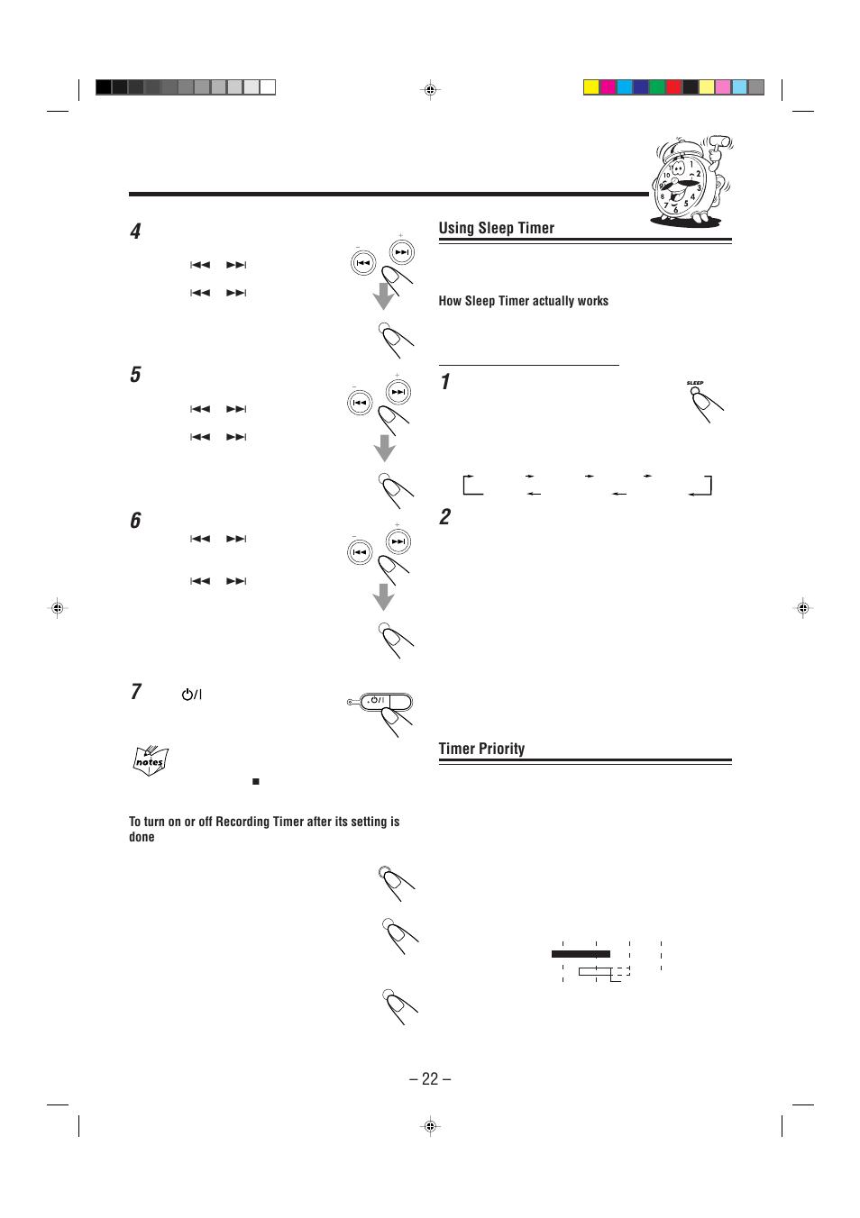 Using sleep timer, Timer priority | JVC CA-MXG51R User Manual | Page 25 / 40