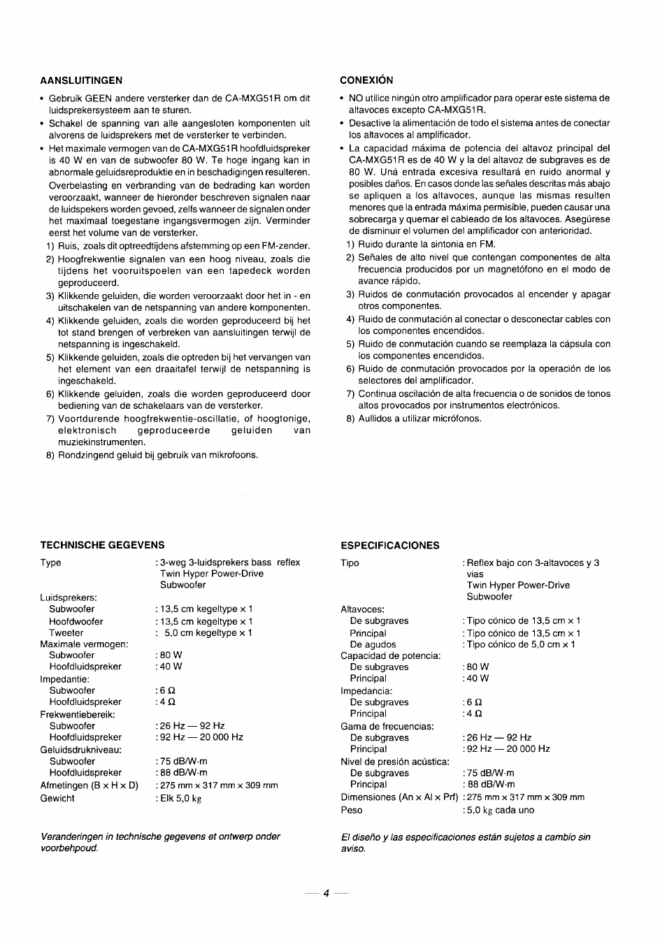 JVC CA-MXG51R User Manual | Page 36 / 40