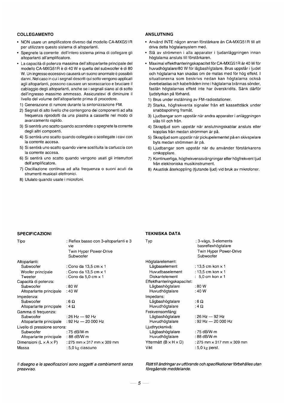 JVC CA-MXG51R User Manual | Page 37 / 40
